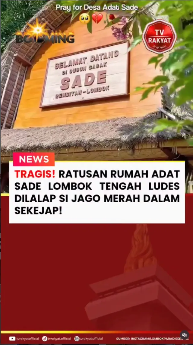Kebakaran Dahsyat Melalap Desa Adat Sade Lombok Tengah, Ratusan Rumah Adat Ludes — News
