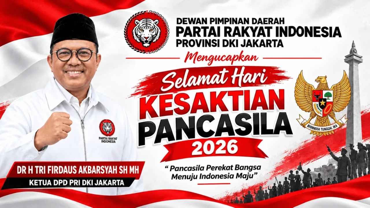 DPD Partai Rakyat Indonesia DKI Jakarta Sampaikan Ucapan Selamat Hari Kesaktian Pancasila 2026 — Politik